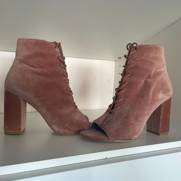 Joie Shoes - Joie - dusty rose lace up peep toe bootie